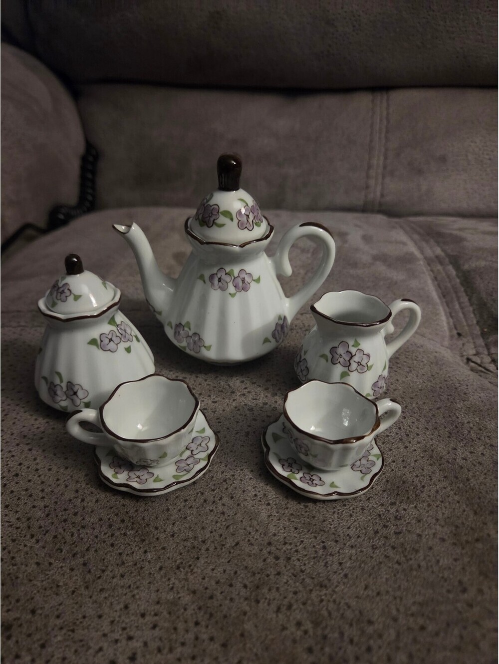 Vintage miniature porcelain tea set